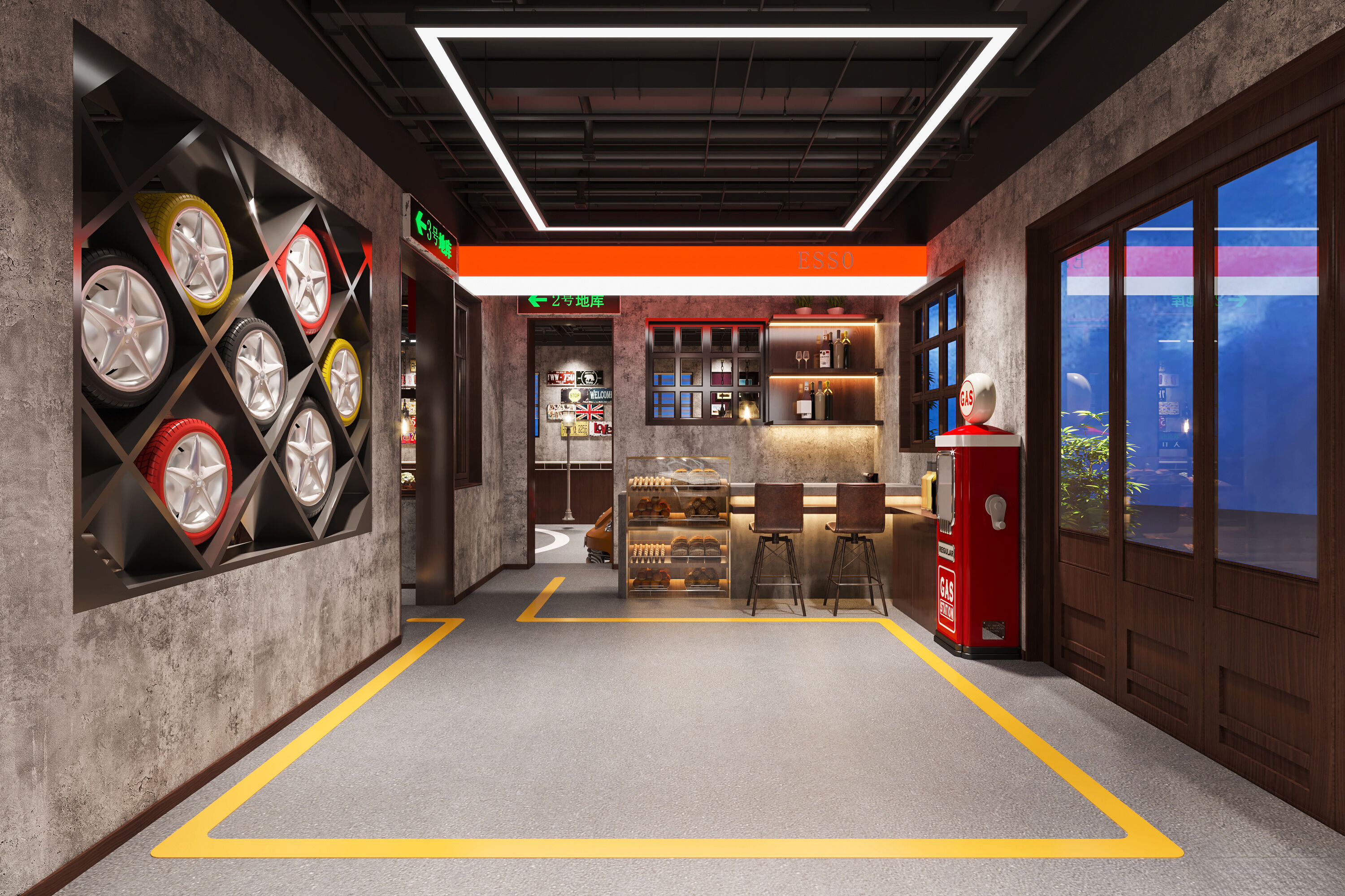 restaurant Interior scene   3D model_3