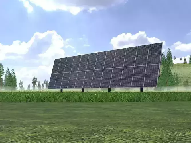 Photovoltaics for farmers 165 degrees 16m Low-poly 3D model