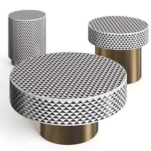 Coffee table BONE INLAY 3D model