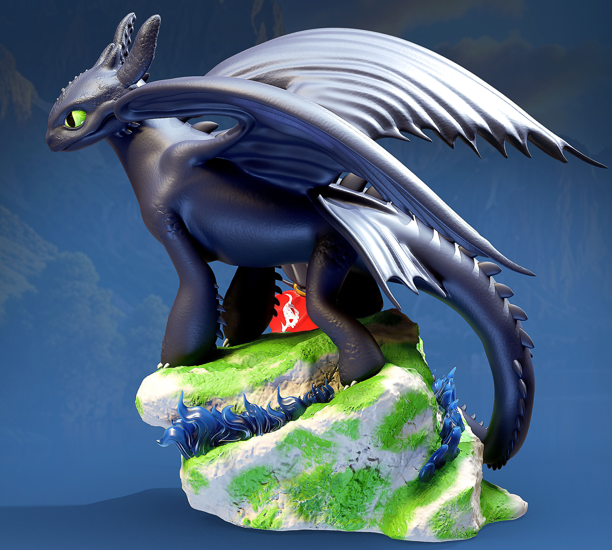Toothless Night Fury 3D print model_2