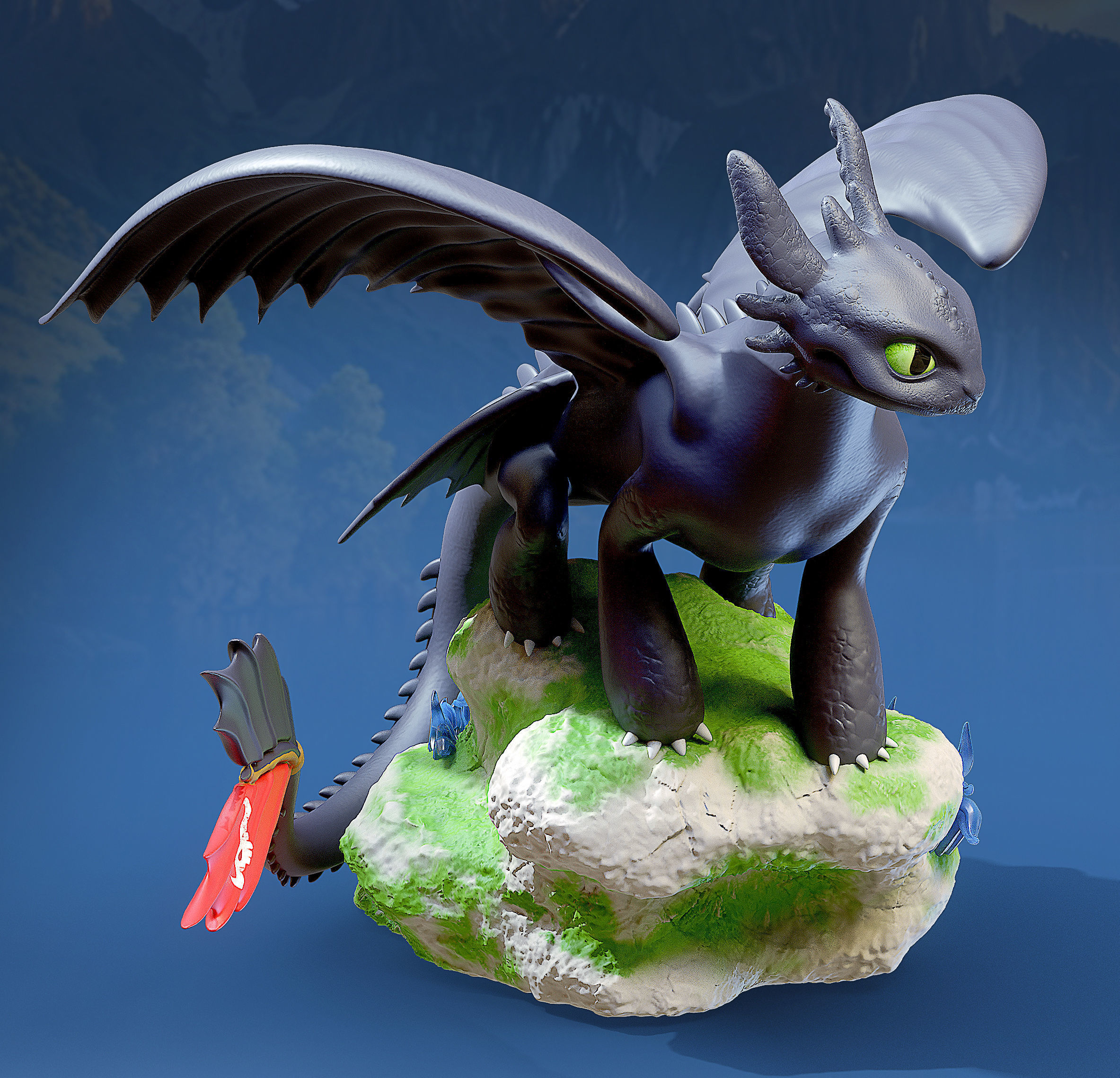 Toothless Night Fury 3D print model_4