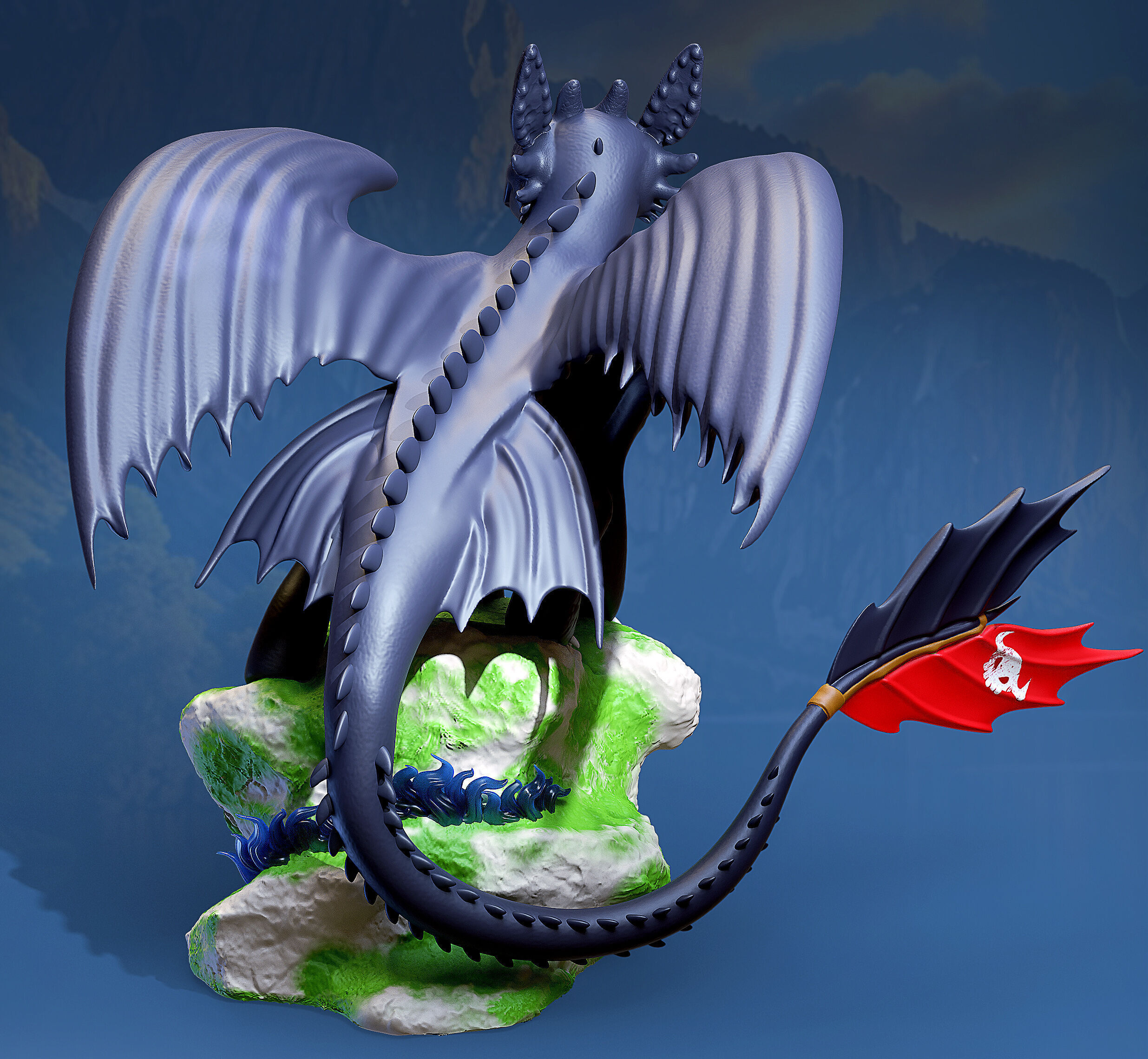 Toothless Night Fury 3D print model_3