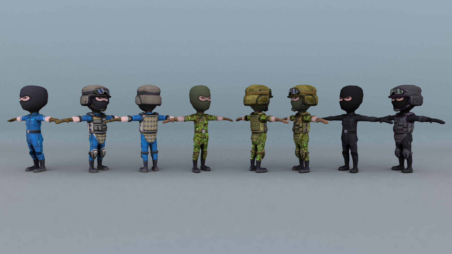 Low poly Police Force Low-poly 3D model_5