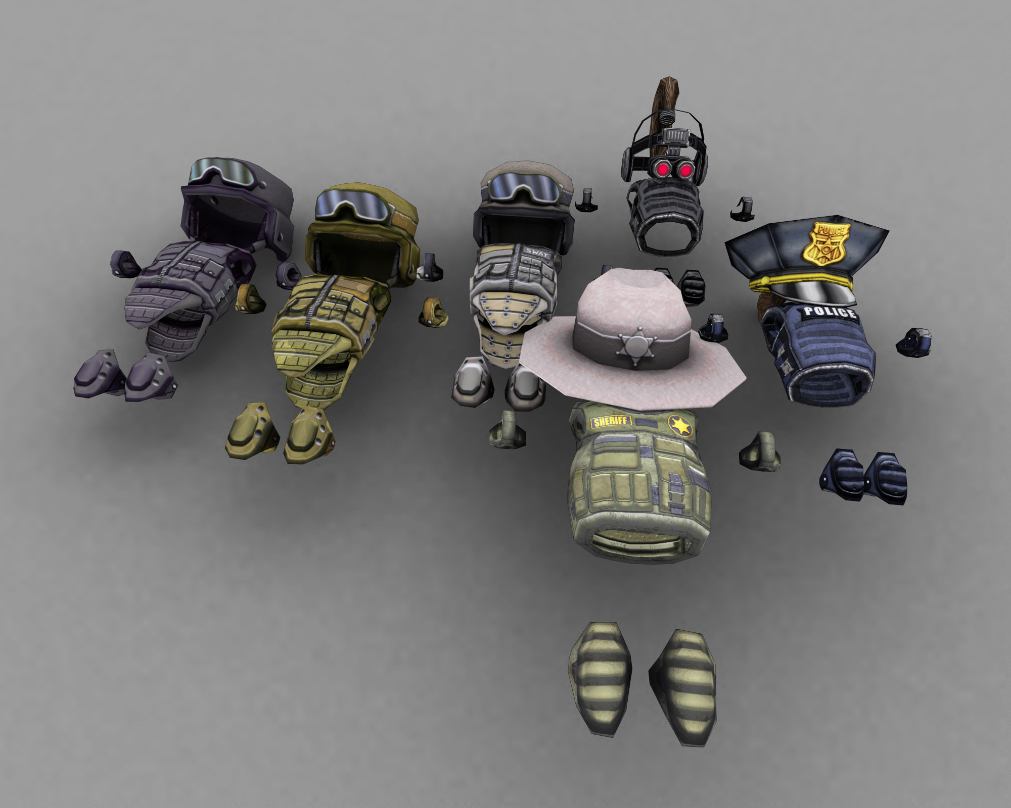 Low poly Police Force Low-poly 3D model_3