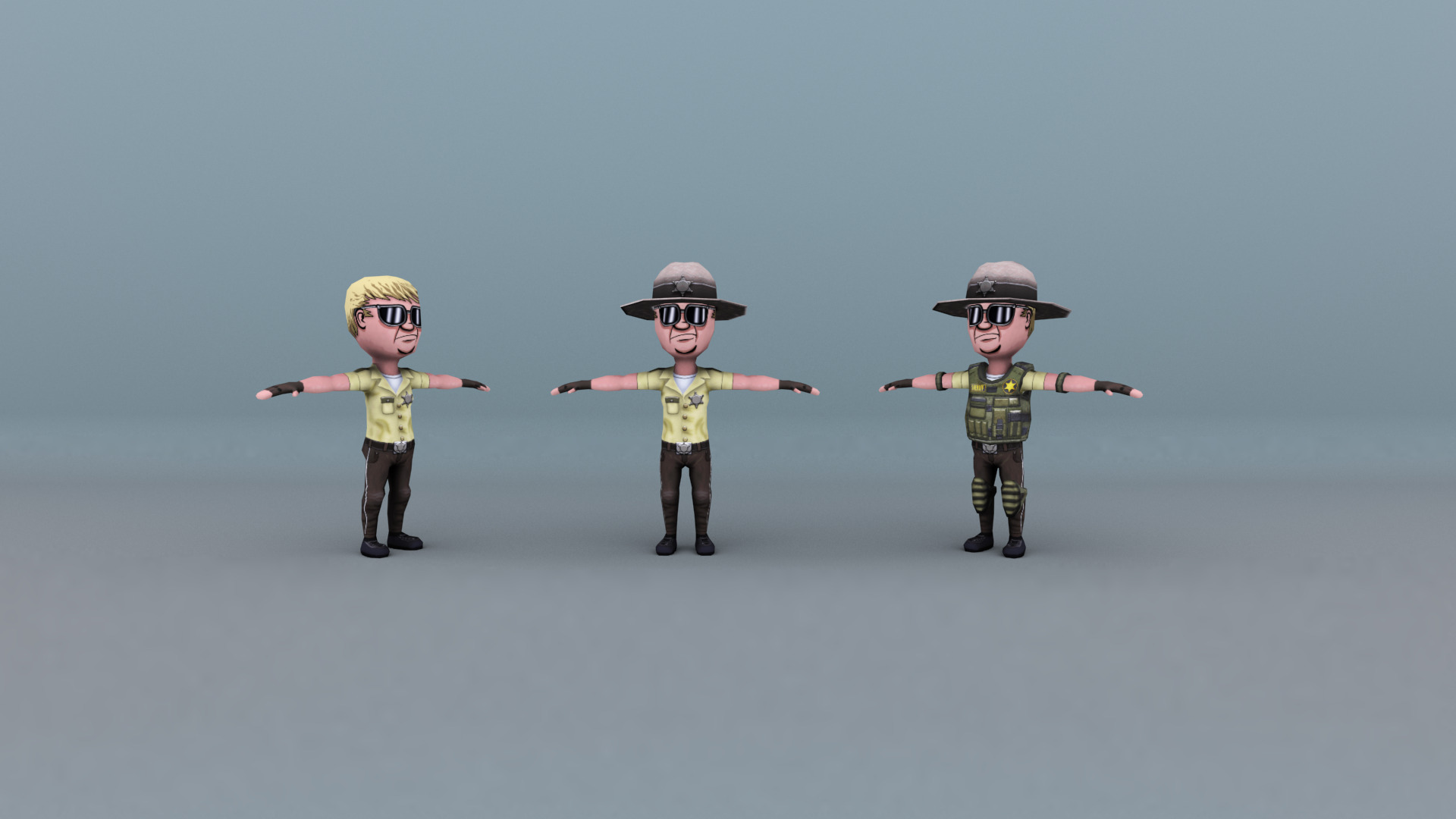 Low poly Police Force Low-poly 3D model_7