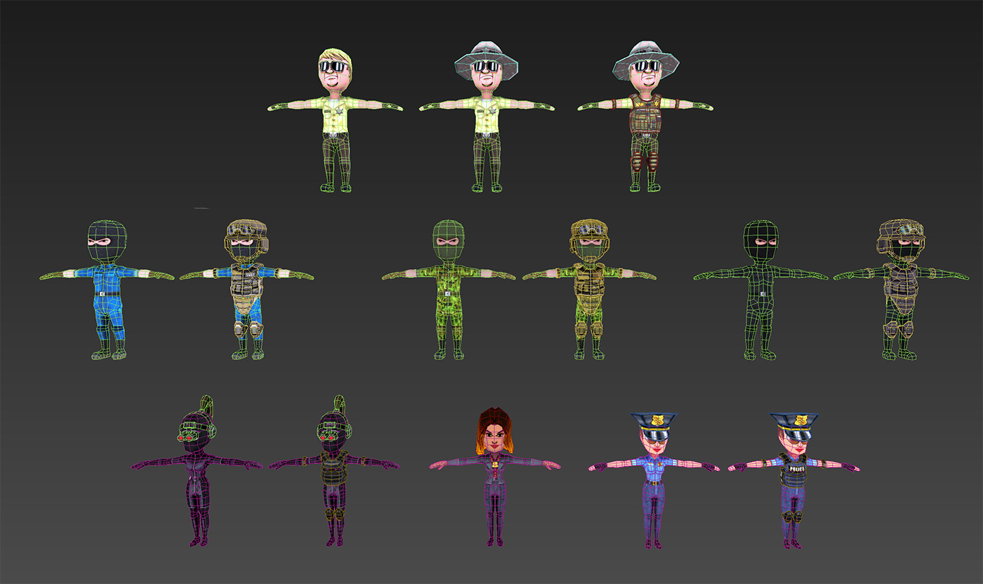 Low poly Police Force Low-poly 3D model_2