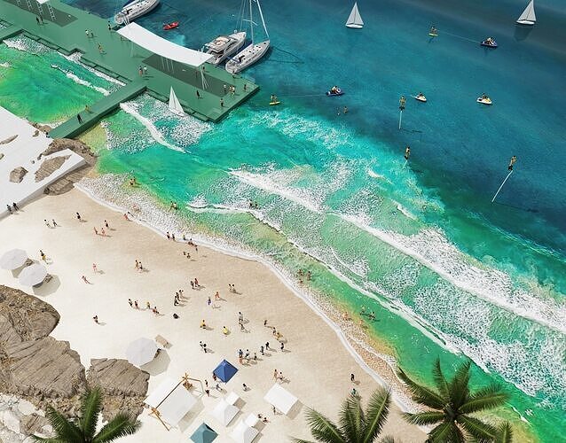 Tropical Beach Scene 3D model
