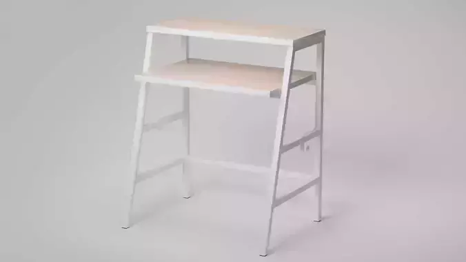 Compact Study Desk - Minimalist Furniture 3D Model