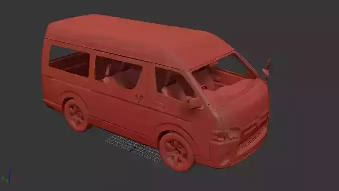 Toyota Hiace Mk5f H200 PassengerVan L1H3 DX 2013 3D print model