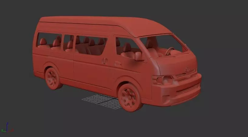 Toyota Hiace Mk5f H200 PassengerVan L2H3 GLX 2013 3D print model_0