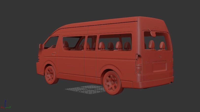 Toyota Hiace Mk5f H200 PassengerVan L2H3 GLX 2013 3D print model_2