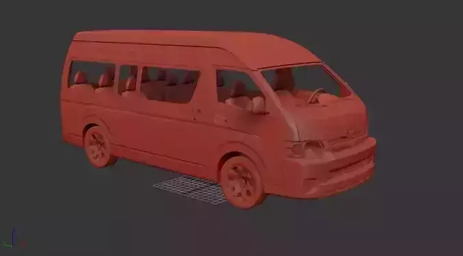 Toyota HiAce SuperLongWheelbase Commuter Bus 2012 3D print model