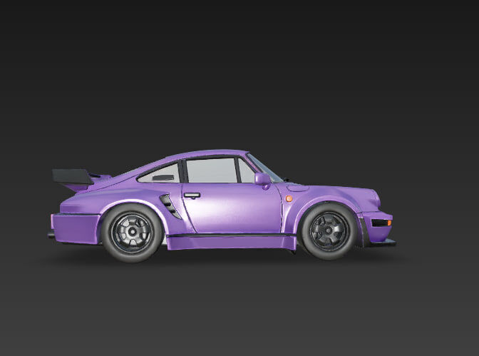 Porsche 911 low poly Low-poly 3D model_1