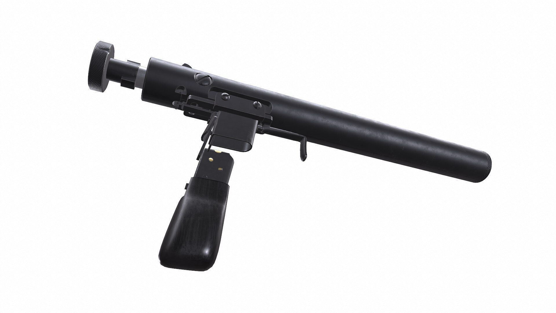 Welrod MK 2 Bolt Action Pistol Low-poly PBR Low-poly 3D model_19