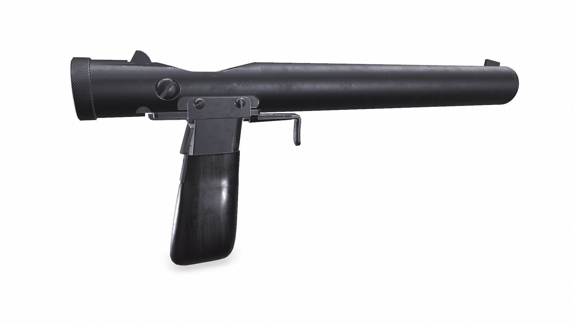 Welrod MK 2 Bolt Action Pistol Low-poly PBR Low-poly 3D model_11