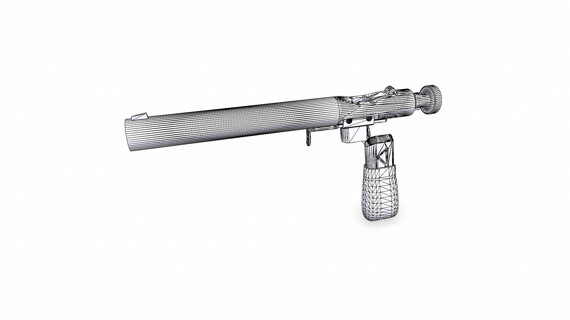 Welrod MK 2 Bolt Action Pistol Low-poly PBR Low-poly 3D model_20