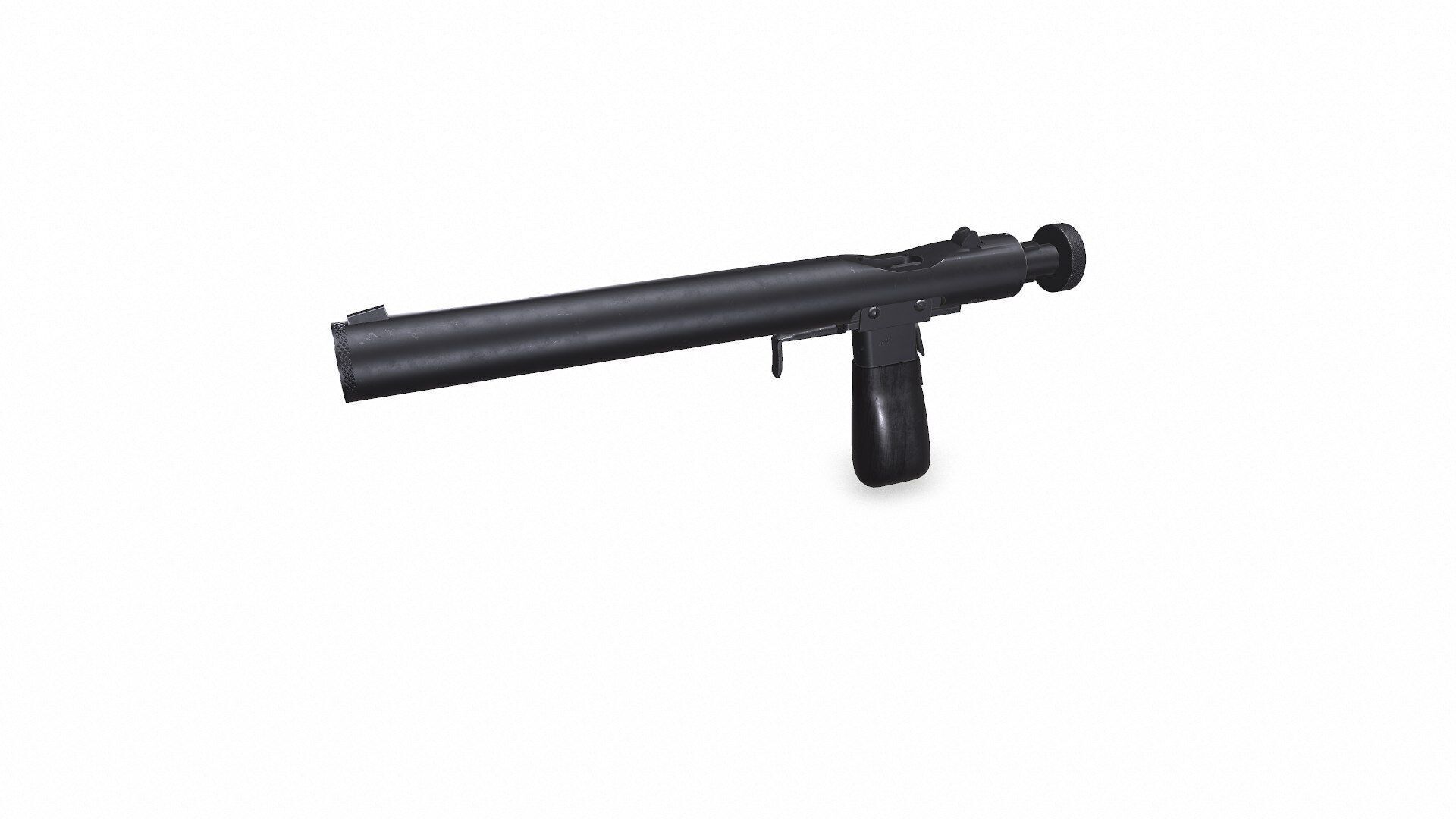 Welrod MK 2 Bolt Action Pistol Low-poly PBR Low-poly 3D model_3