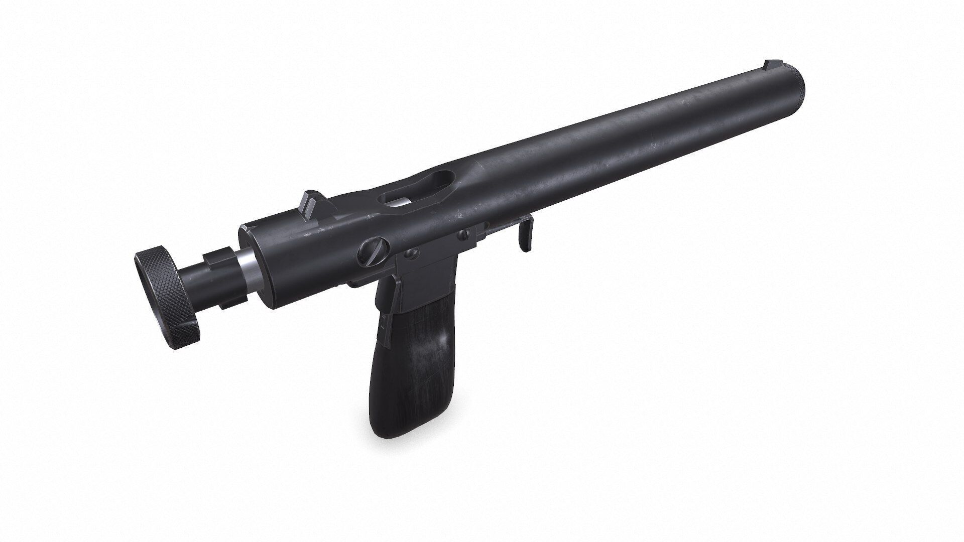 Welrod MK 2 Bolt Action Pistol Low-poly PBR Low-poly 3D model_8