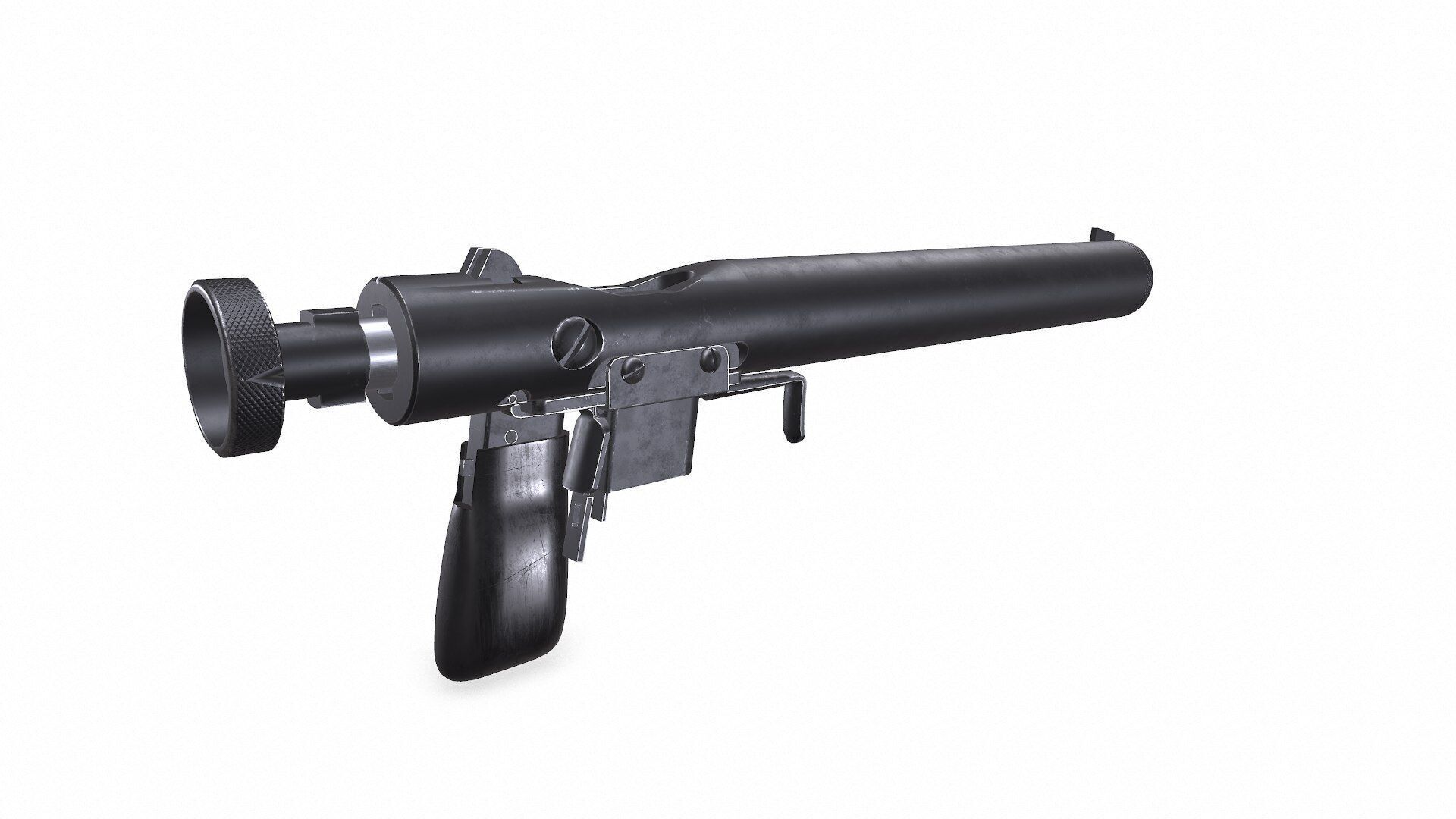 Welrod MK 2 Bolt Action Pistol Low-poly PBR Low-poly 3D model_18