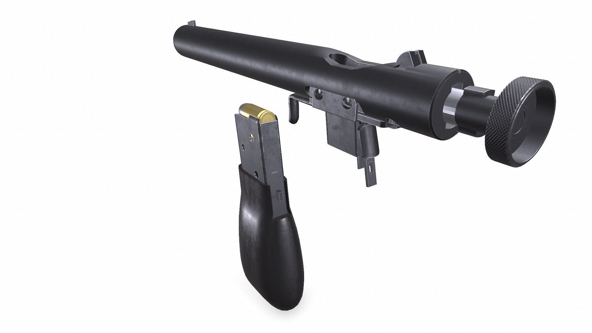 Welrod MK 2 Bolt Action Pistol Low-poly PBR Low-poly 3D model_16