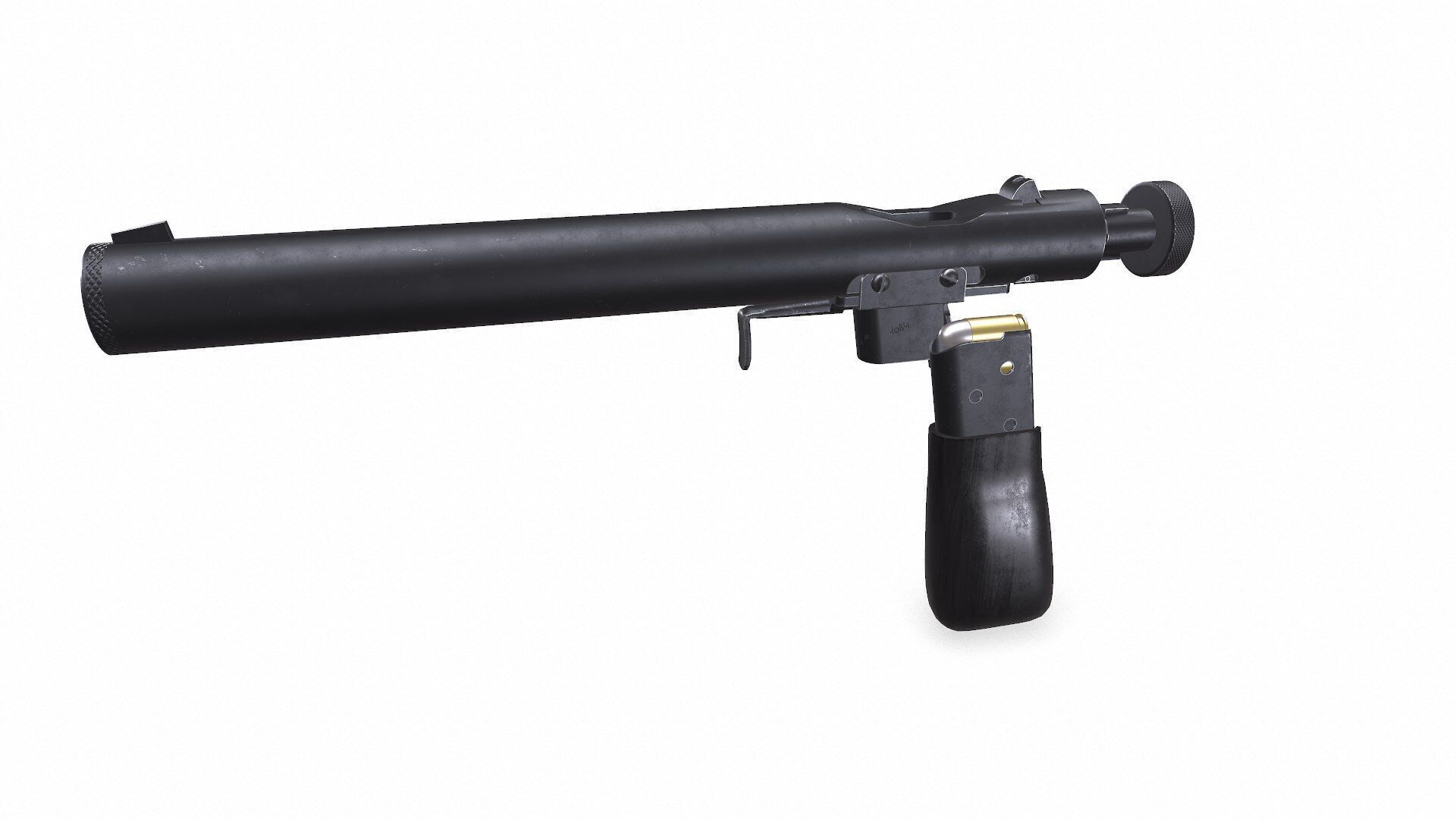 Welrod MK 2 Bolt Action Pistol Low-poly PBR Low-poly 3D model_15