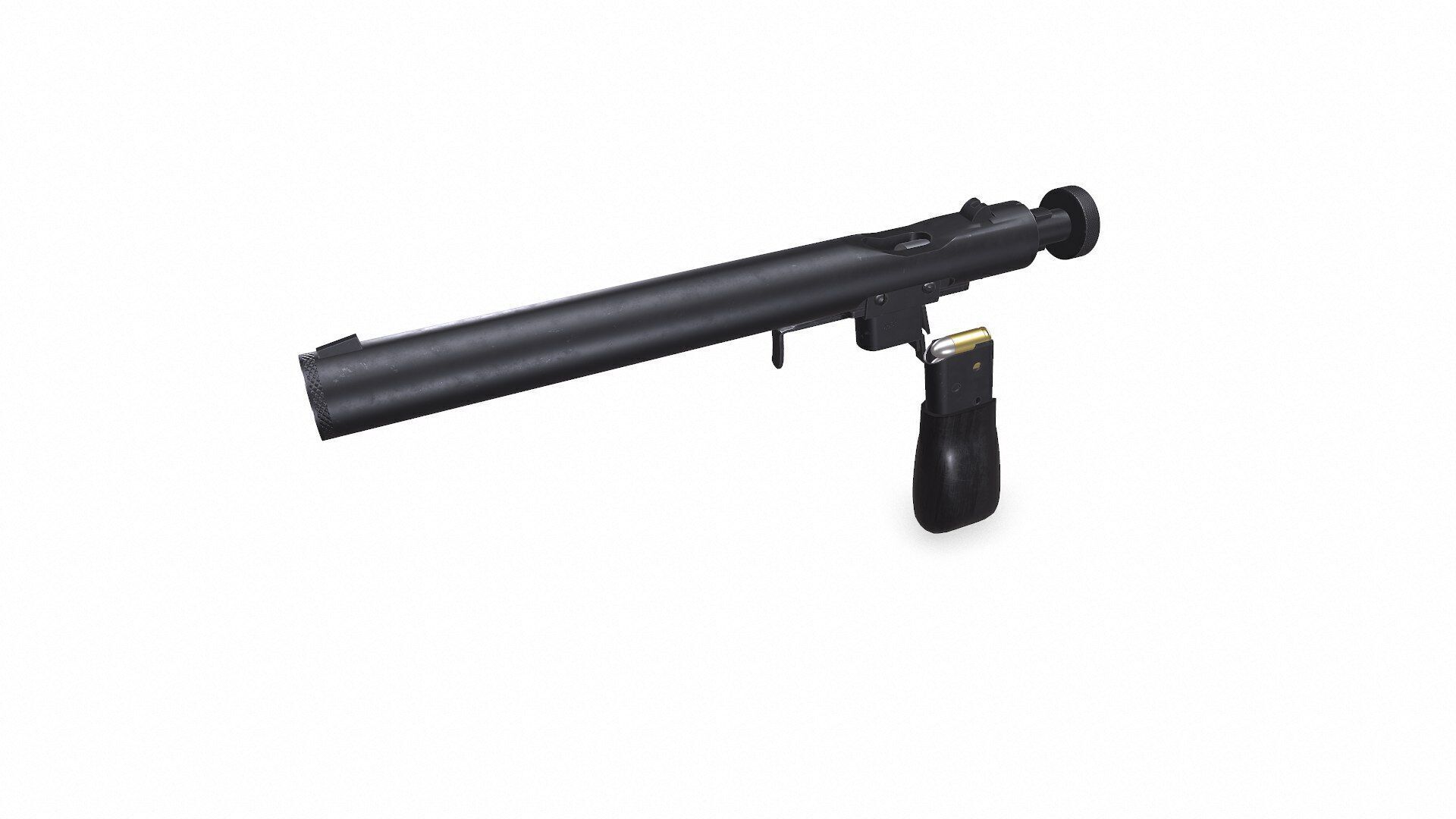 Welrod MK 2 Bolt Action Pistol Low-poly PBR Low-poly 3D model_2