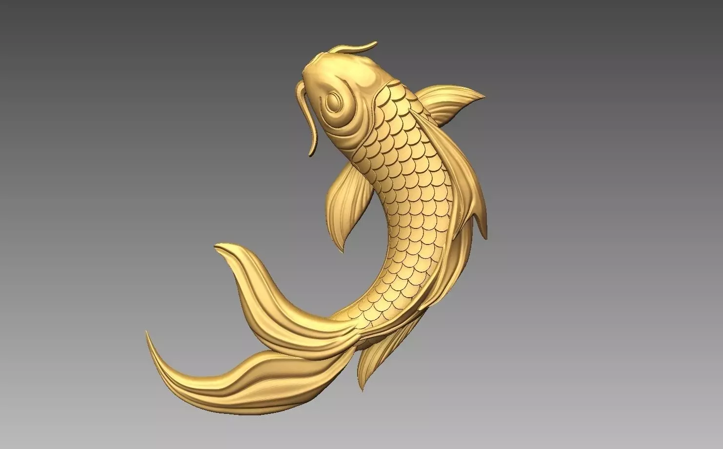 Koi Fish STL 3D model 3D print model_0