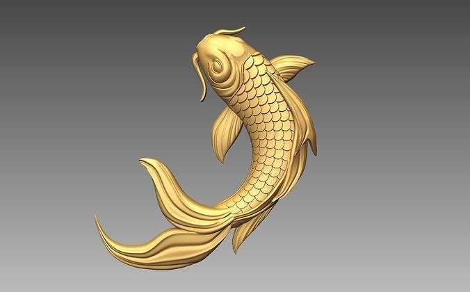Koi Fish STL 3D model 3D print model