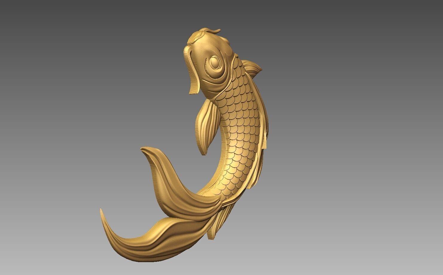 Koi Fish STL 3D model 3D print model_1