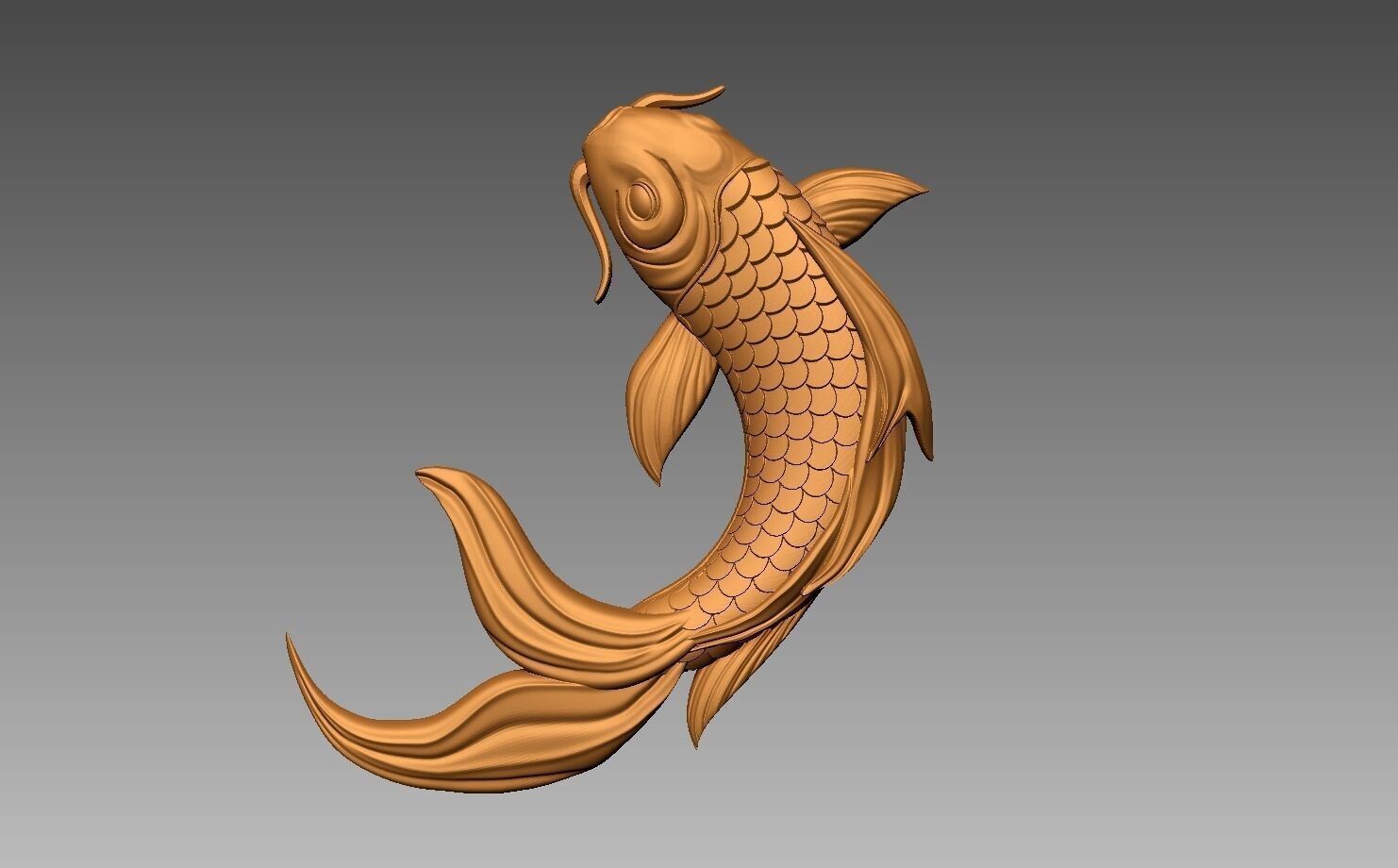 Koi Fish STL 3D model 3D print model_4