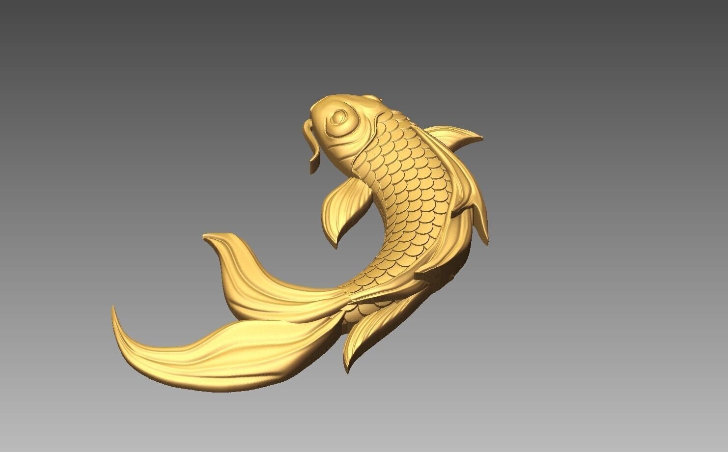Koi Fish STL 3D model 3D print model_3