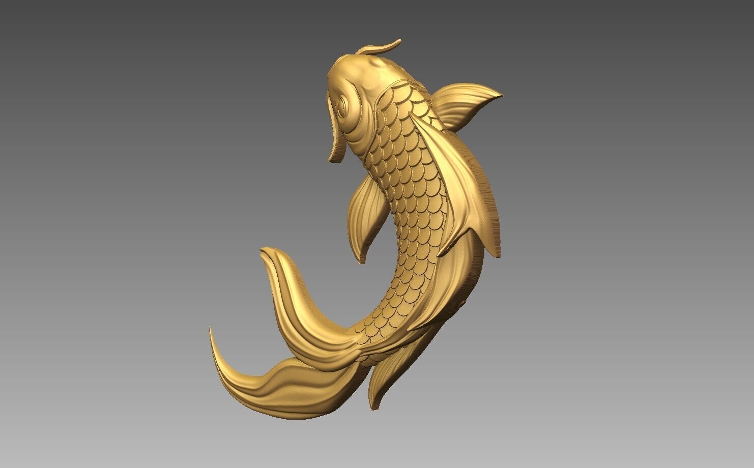 Koi Fish STL 3D model 3D print model_2