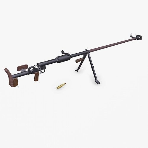 PTDR 41 Anti tank Rifle Low-poly PBR Low-poly 3D model