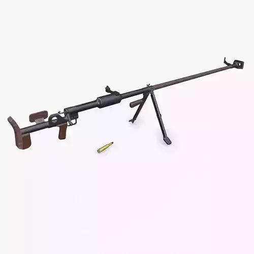 PTDR 41 Anti tank Rifle Low-poly PBR Low-poly 3D model