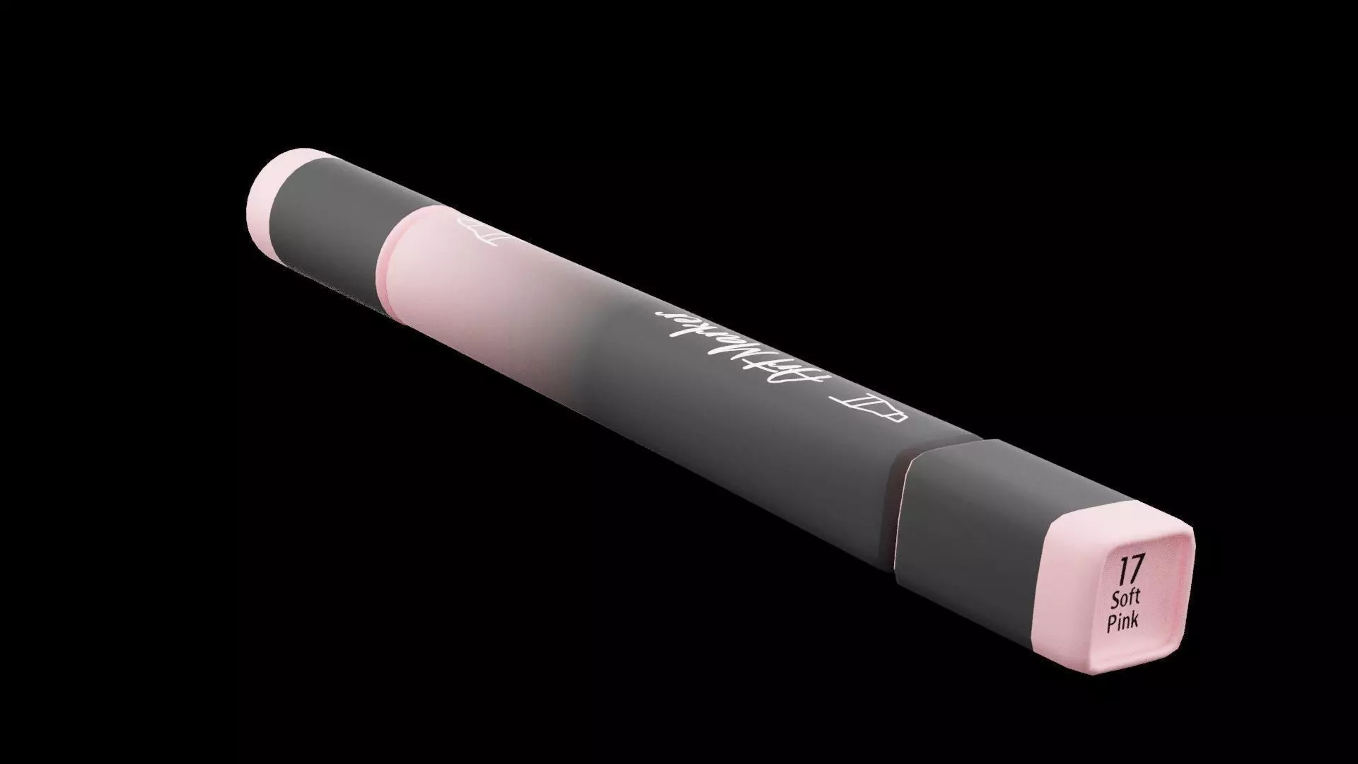 Painting Pink Marker Low-poly 3D model_0