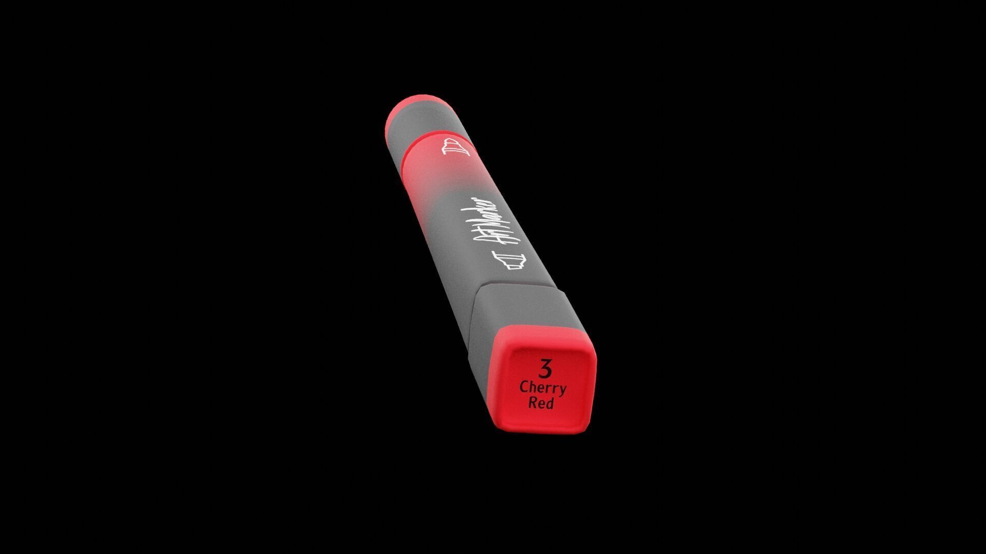 Painting Red Marker  Low-poly 3D model_2