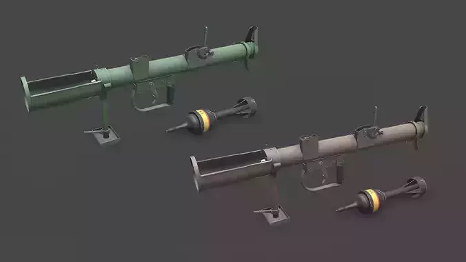 PIAT WW1 British Anti Tank Weapon Low-poly PBR Low-poly 3D model