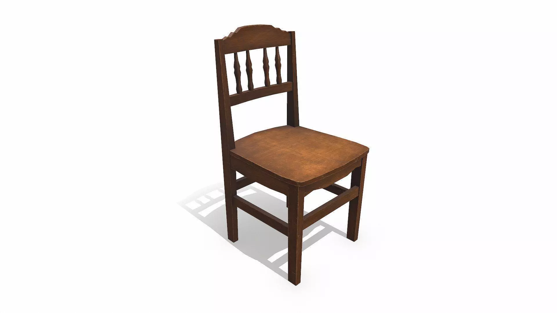 Old Wooden Chair 3 Low-poly PBR Free low-poly 3D model