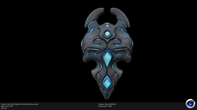 Low Poly Stylized Celestial Sentinel Low-poly 3D model