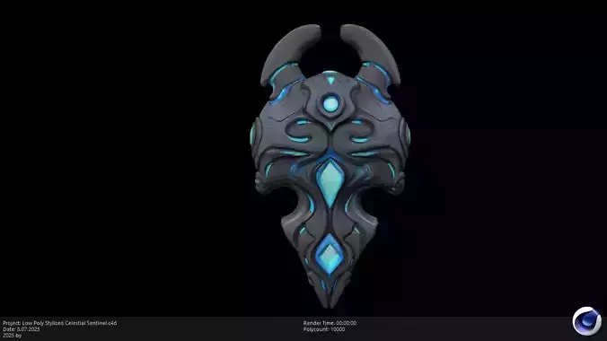 Low Poly Stylized Celestial Sentinel Low-poly 3D model