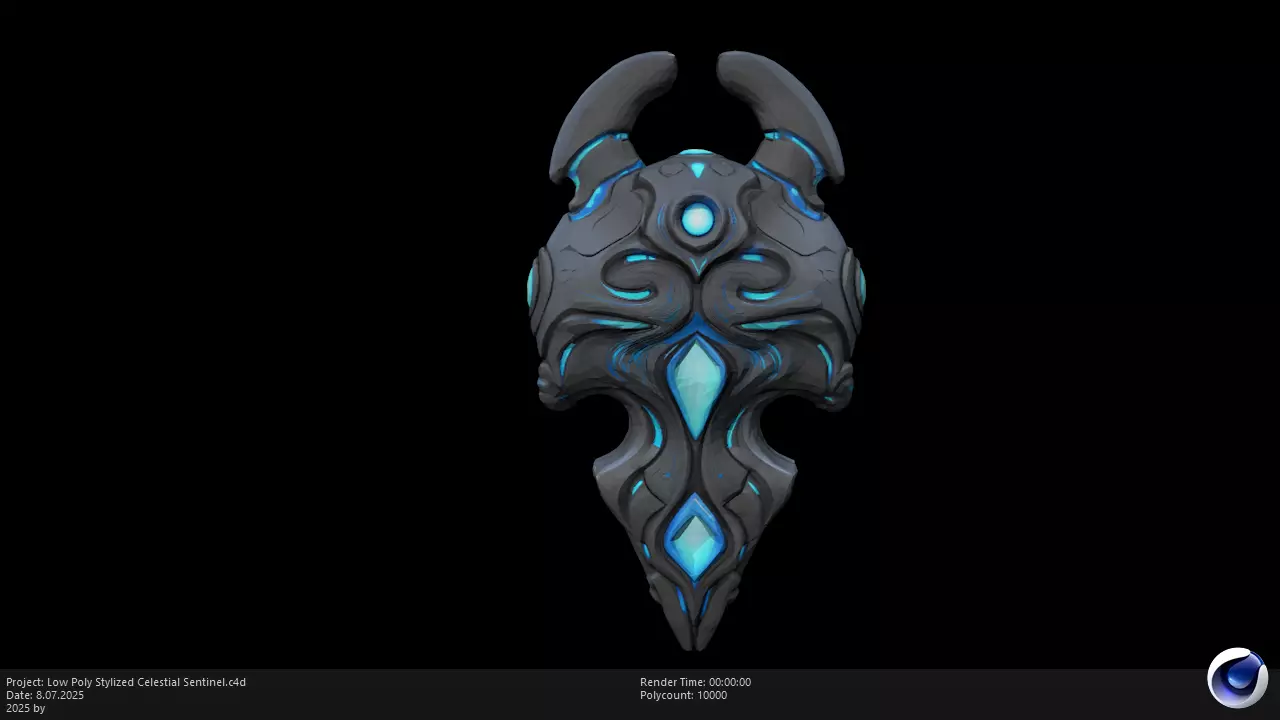 Low Poly Stylized Celestial Sentinel Low-poly 3D model