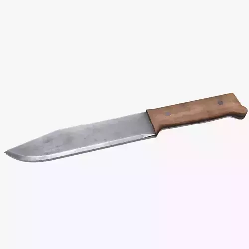 Old Vintage Kitchen Knife Low-poly PBR