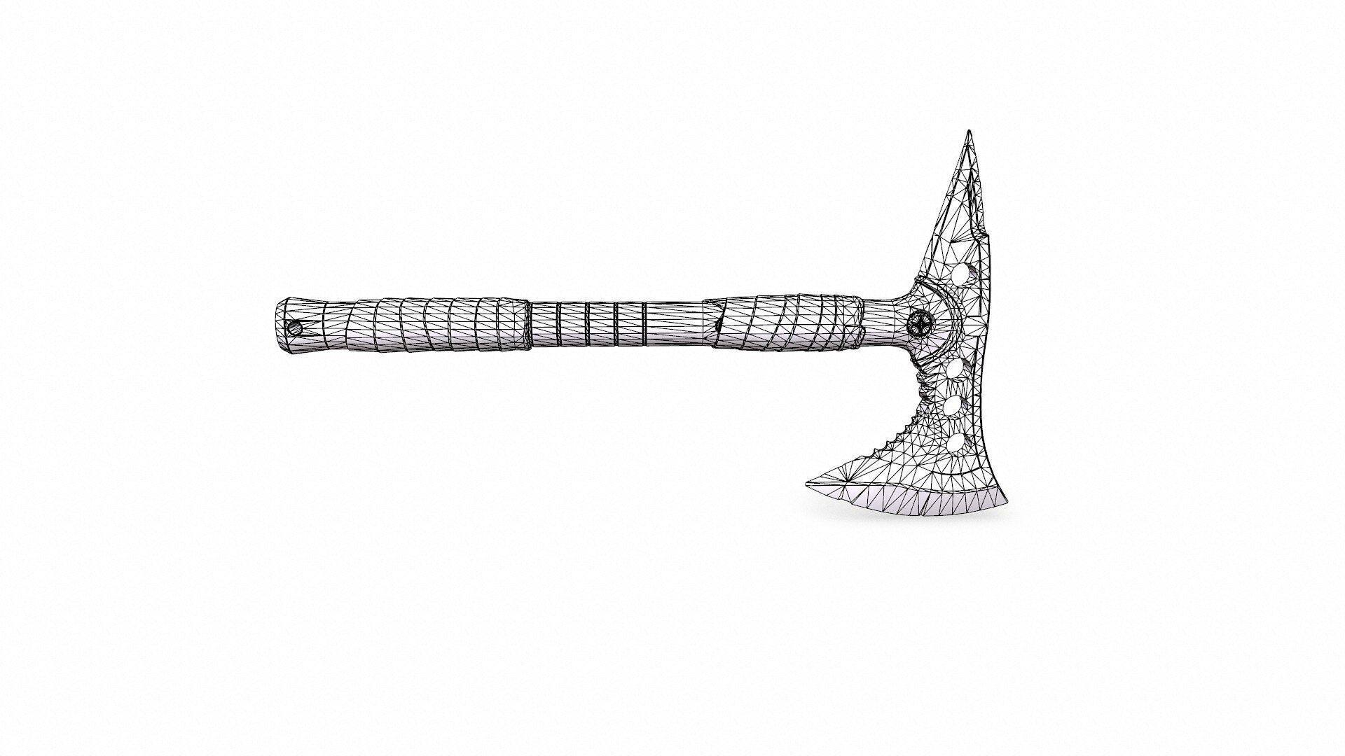 Military Tactical Axe Low-poly PBR Low-poly 3D model_16