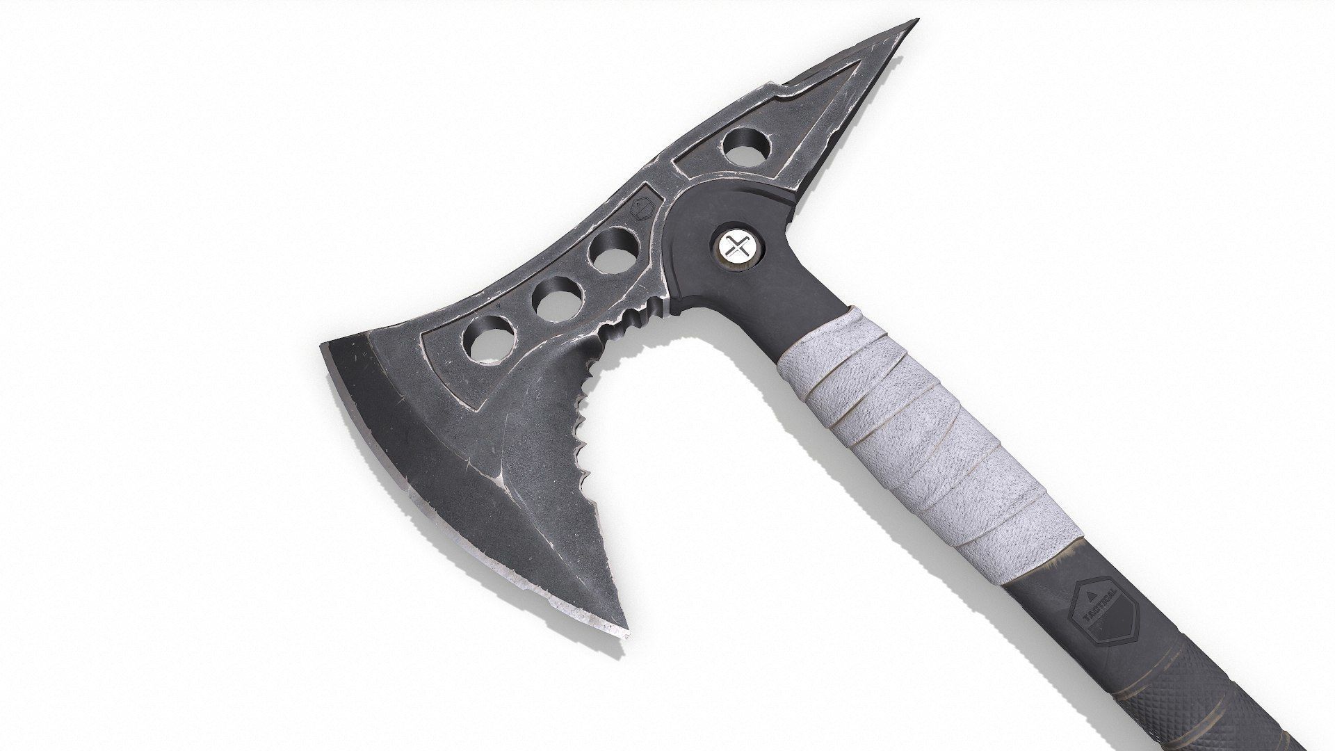 Military Tactical Axe Low-poly PBR Low-poly 3D model_5