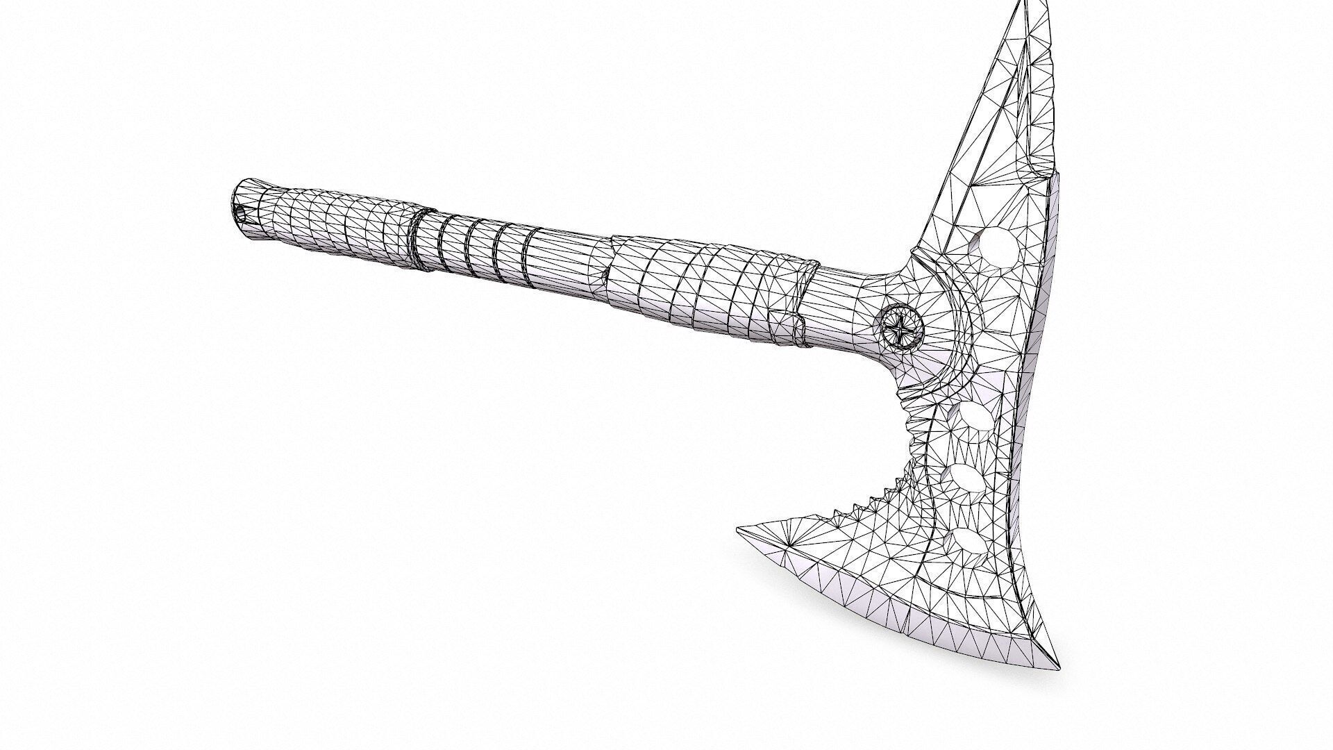 Military Tactical Axe Low-poly PBR Low-poly 3D model_17