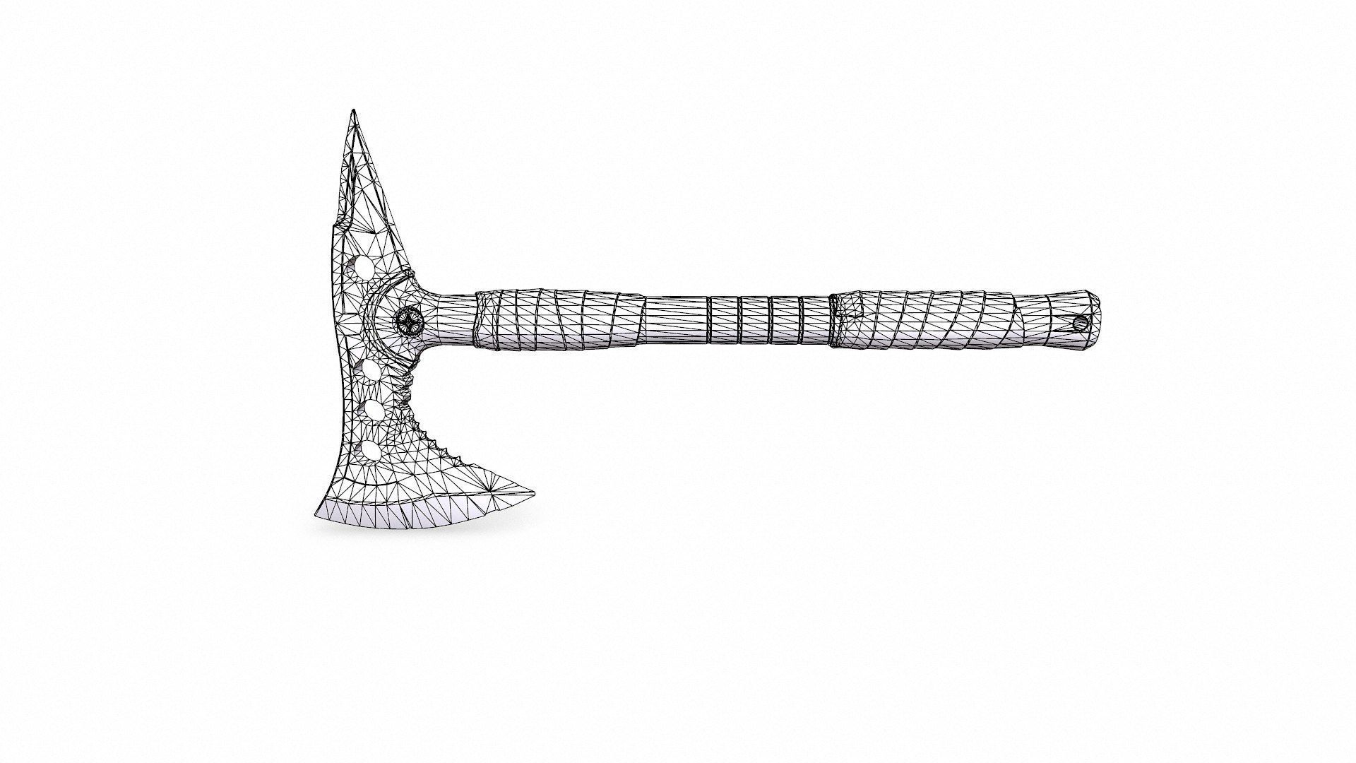 Military Tactical Axe Low-poly PBR Low-poly 3D model_15