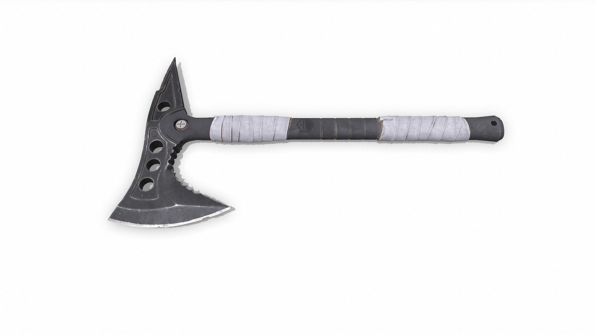 Military Tactical Axe Low-poly PBR Low-poly 3D model_2