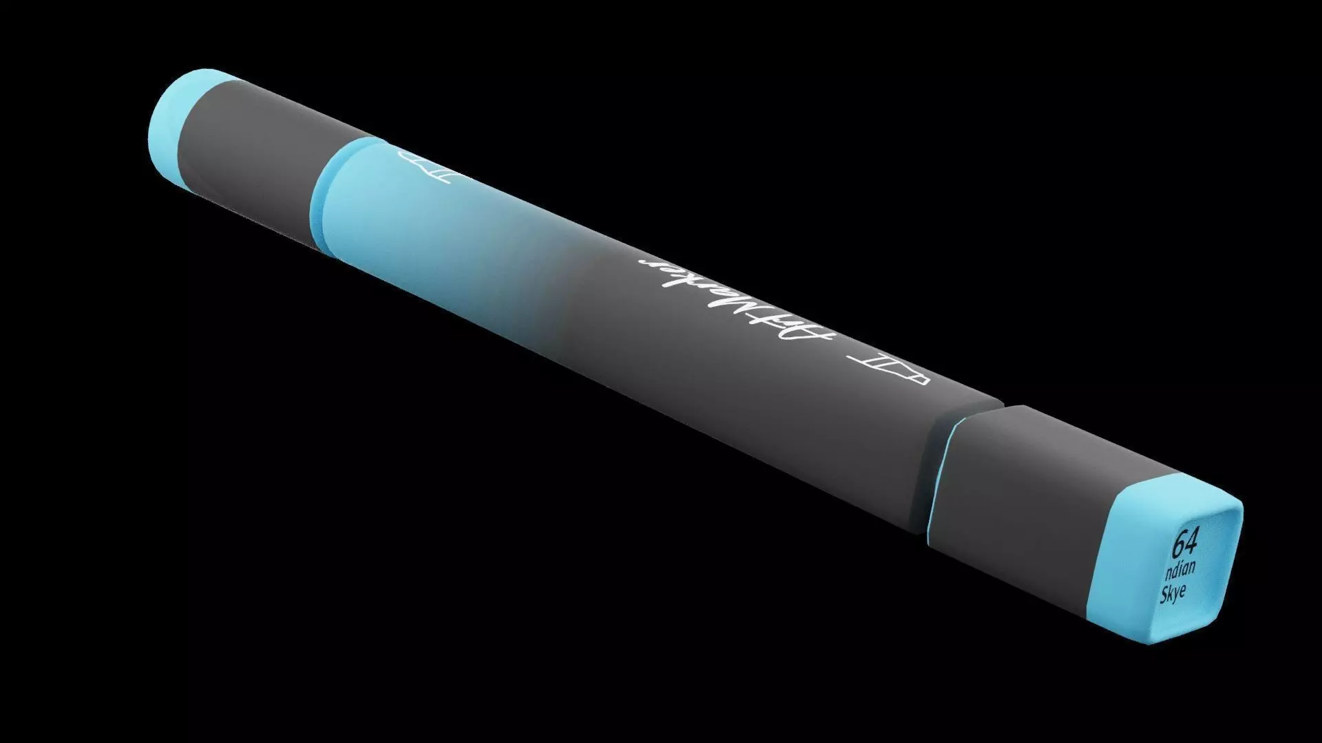 Painting Cyan Marker Low-poly 3D model_0