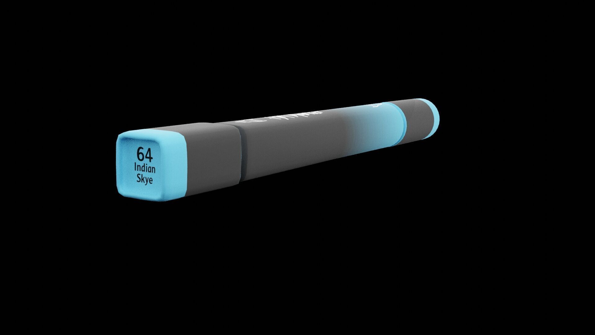 Painting Cyan Marker Low-poly 3D model_7