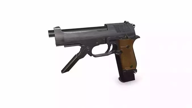 Beretta 93R Machine Pistol Low-poly PBR